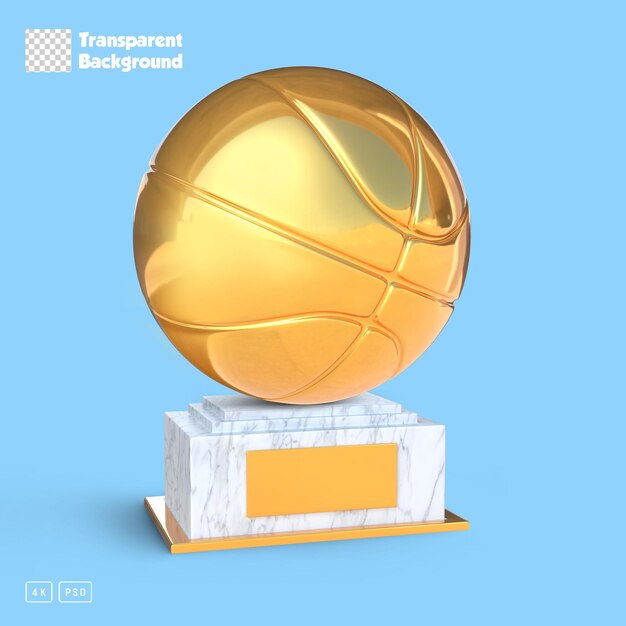 3D-Rendering Goldener Fußball