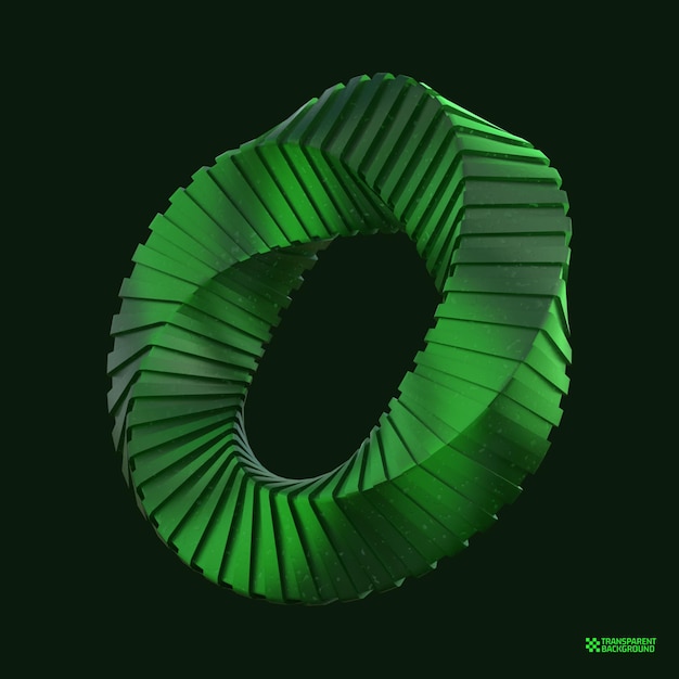 3D-Rendering grüne geometrische Form