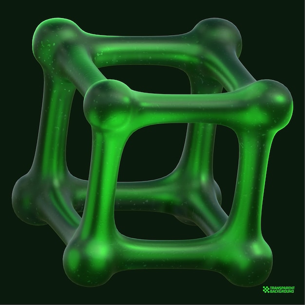 PSD 3d-rendering grüne geometrische form