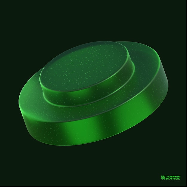 3d-rendering grüne geometrische form