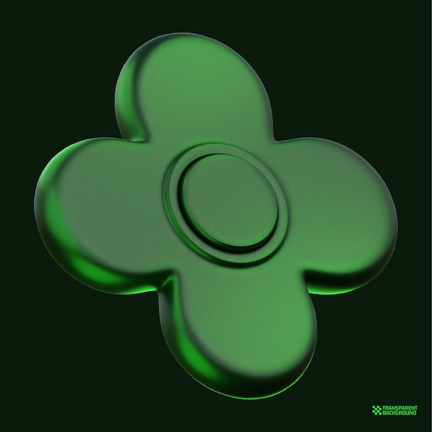 3D-Rendering grüne geometrische Form