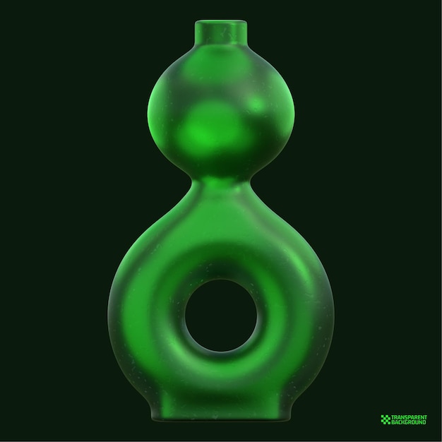 3D-Rendering grüne geometrische Form