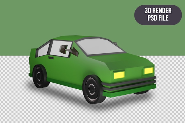 3d-rendering grünes auto isoliert