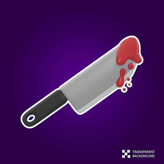 PSD 3d-rendering-halloween-symbol - blutiges messer