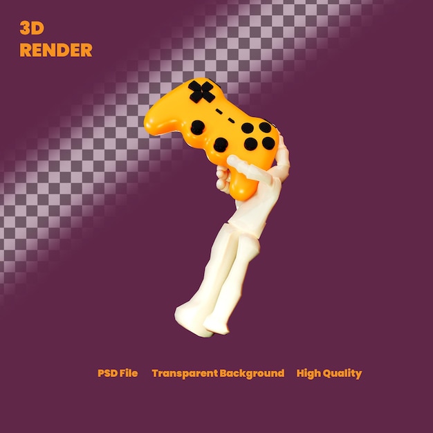 PSD 3d-rendering halloween unsterblicher spieler illustration