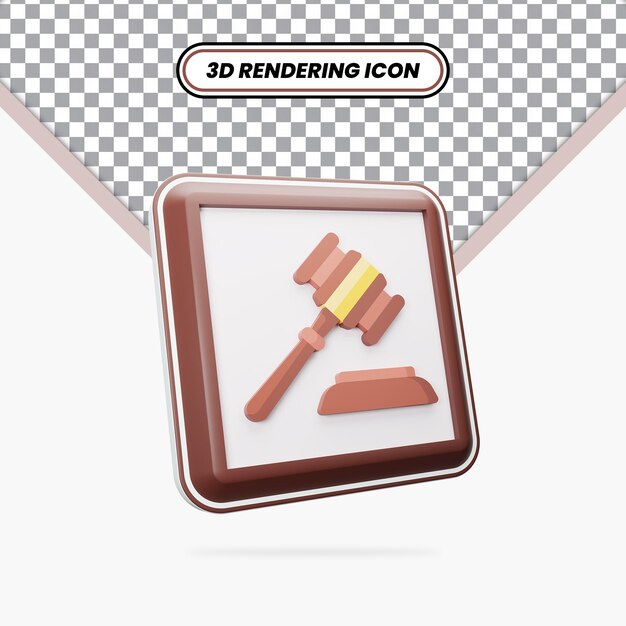3D Rendering Hammer of Law Icon