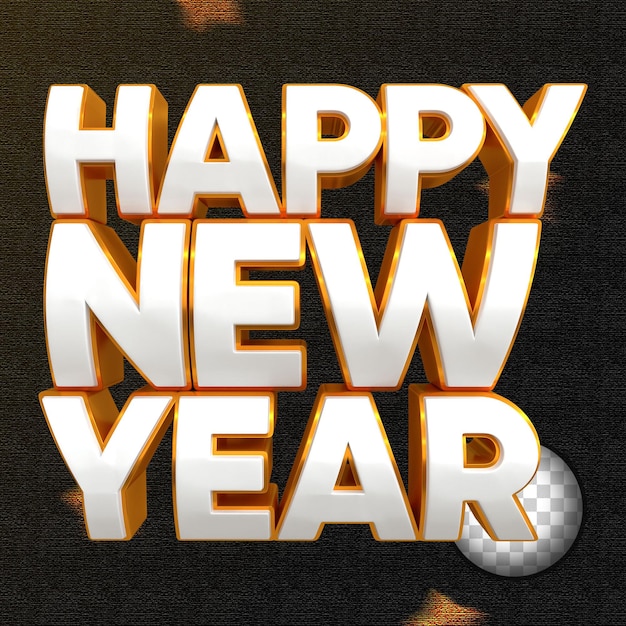 3d rendering happy new year 2024 gold 3d text effect banner design template