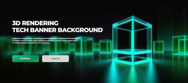 3D-Rendering HD-Tech epischer Hintergrundbanner PSD-Schichtbild