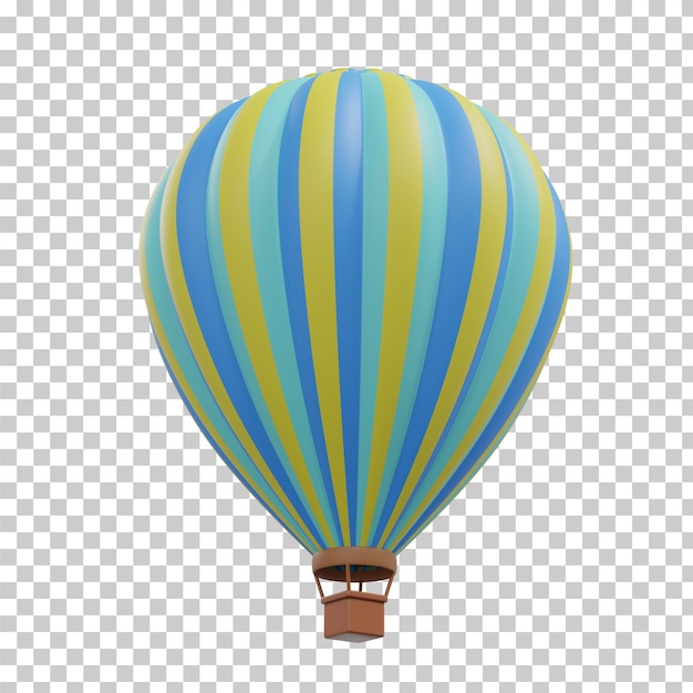 PSD 3d-rendering heißluftballon isoliert