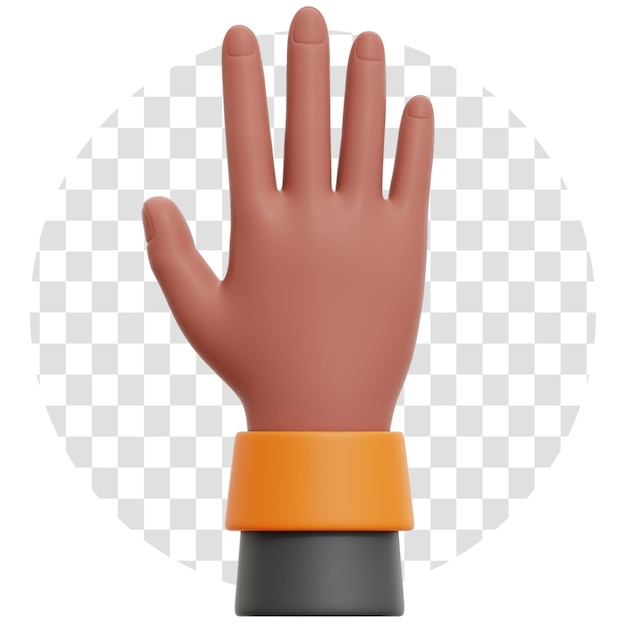 PSD 3d-rendering high-five-hand-geste 3d-symbol