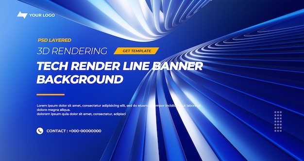 3d rendering hitech lines abstract background banner layers