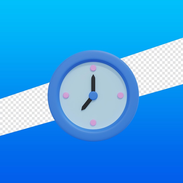 3D rendering icon minimalist wall clock