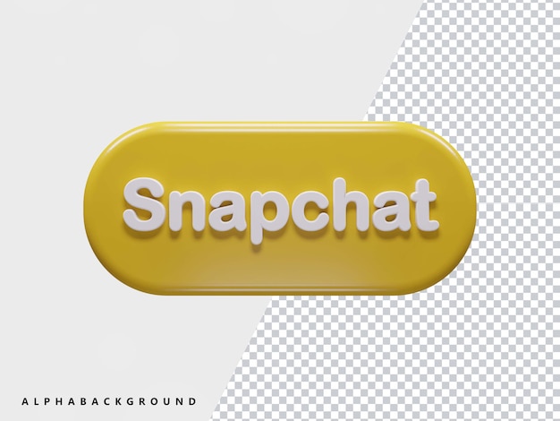 3D rendering icona snapchat
