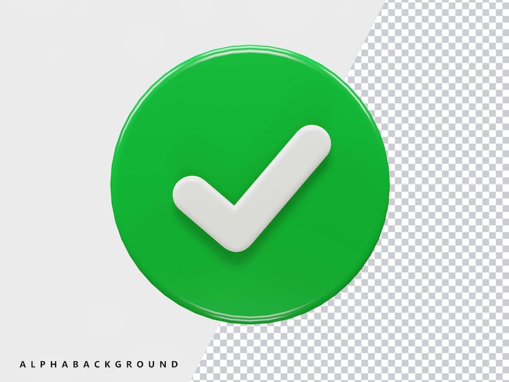 PSD 3d rendering icona varificata