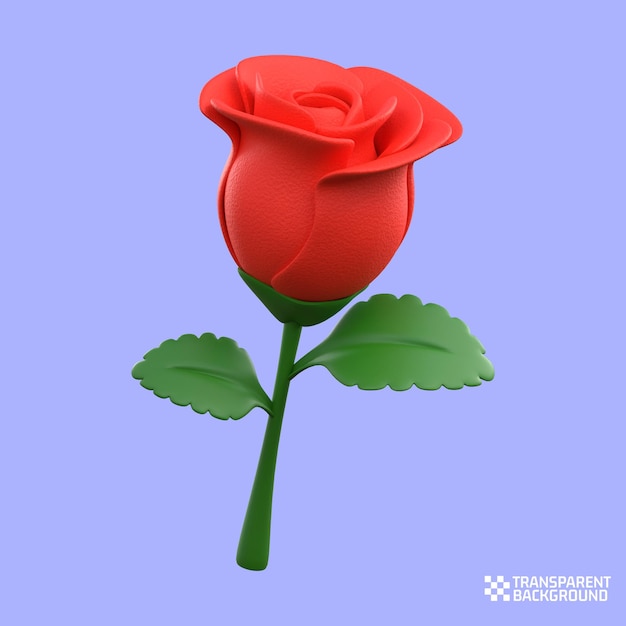 3d rendering icono de san valentín cubo rosa roja