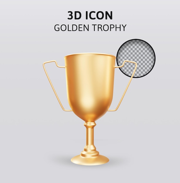 PSD 3d-rendering-illustration der goldenen champion-cup-trophäe