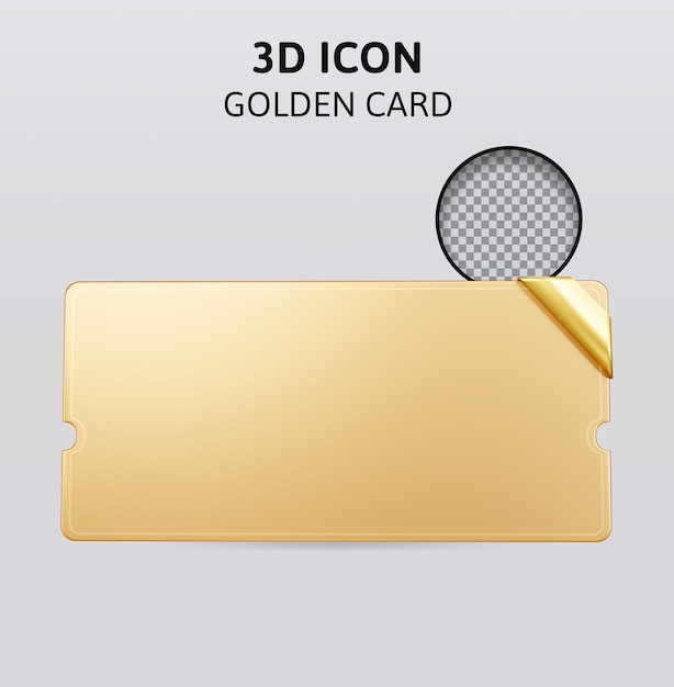 PSD 3d-rendering-illustration der goldenen karte