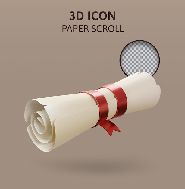 PSD 3d-rendering-illustration der papierrolle