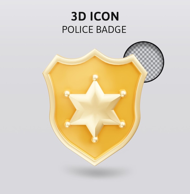 3d-rendering-illustration der polizeiabzeichen