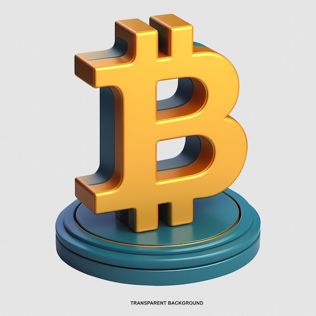 PSD 3d-rendering-illustration des bitcoin-symbols