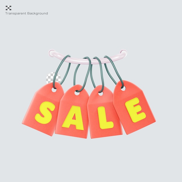 3D-Rendering-Illustration für Verkaufsetiketten