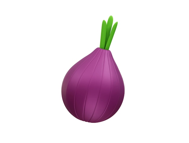 3D-Rendering-Illustration mit Zwiebel-Ikonen