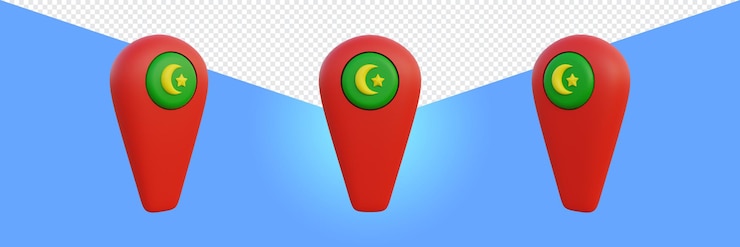 PSD 3d rendering illustration ramadan icon location