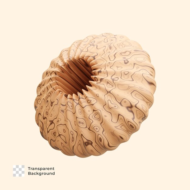 3D-Rendering-Illustrationssymbol aus Holz in abstrakter Form