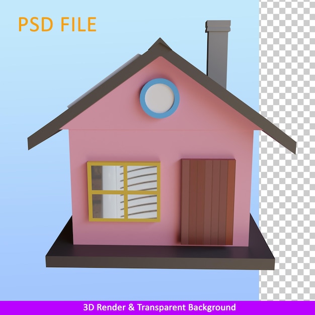 3d rendering illustrazione casa con pannello solare