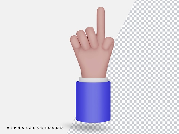 3D rendering illustrazione della mano trasparente
