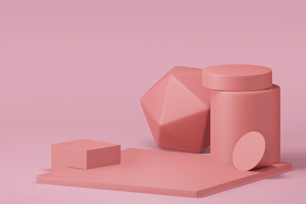 3D rendering illustrazione della vetrina del palco del podio