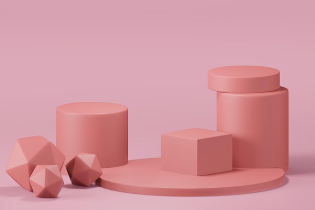 3D rendering illustrazione della vetrina del palco del podio