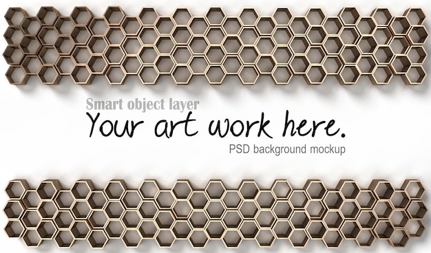 3d rendering image of hexagon solid shape on white background