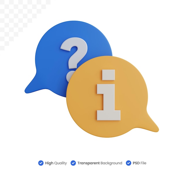 3D-Rendering Informationschat isoliert