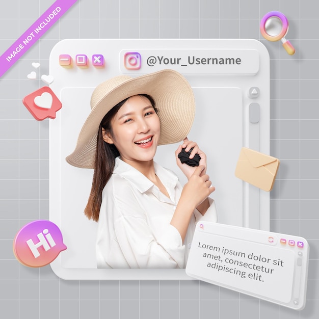 3D-Rendering Instagram-Profil