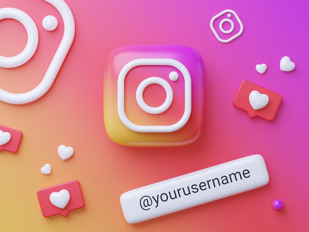3D-Rendering Instagram-Profilhintergrund