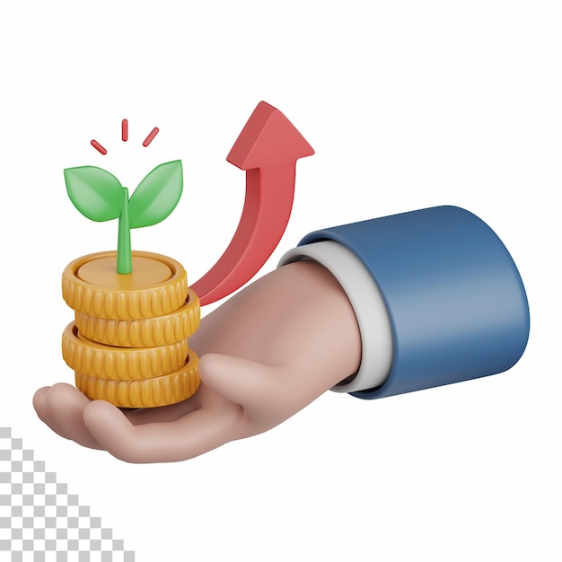 3D-Rendering-Investition isoliert nützlich für Geschäftsanalysen, Web-Geld- und Finanzdesign