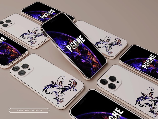 3D rendering iphone 14 Display e mockup della parte posteriore