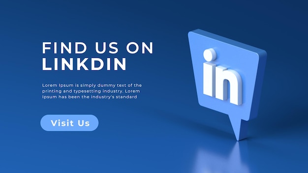 3d-rendering isoliert linkedin web-konzept