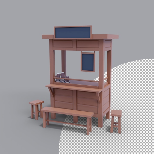 3d-rendering kaffeewagen