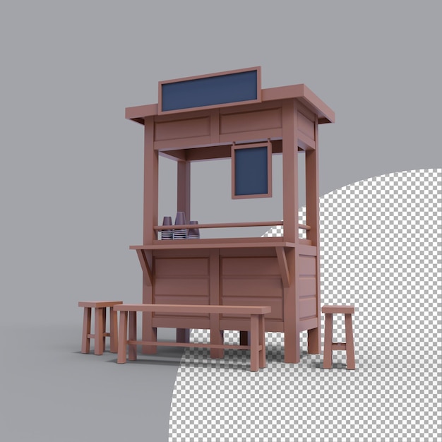 3d-rendering kaffeewagen