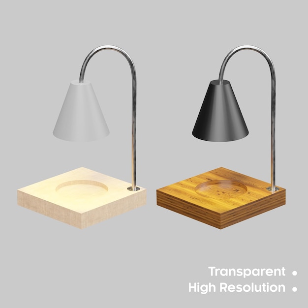 PSD 3d-rendering- kerzenlampe