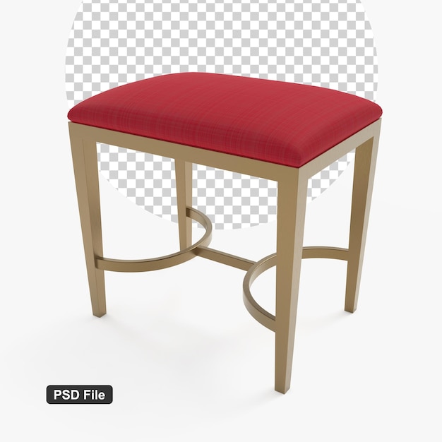 3d-rendering-konzept des einfachen stuhls
