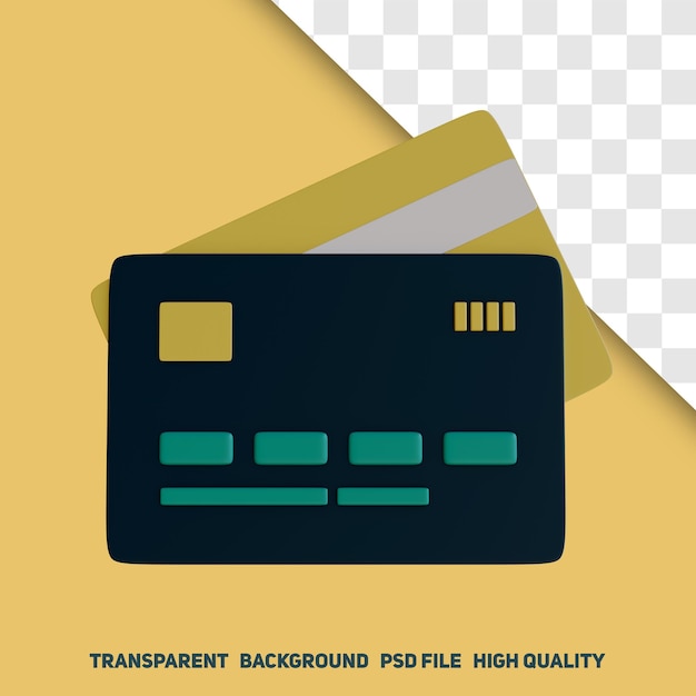 3D-Rendering Kreditkarte Premium PSD-Symbol