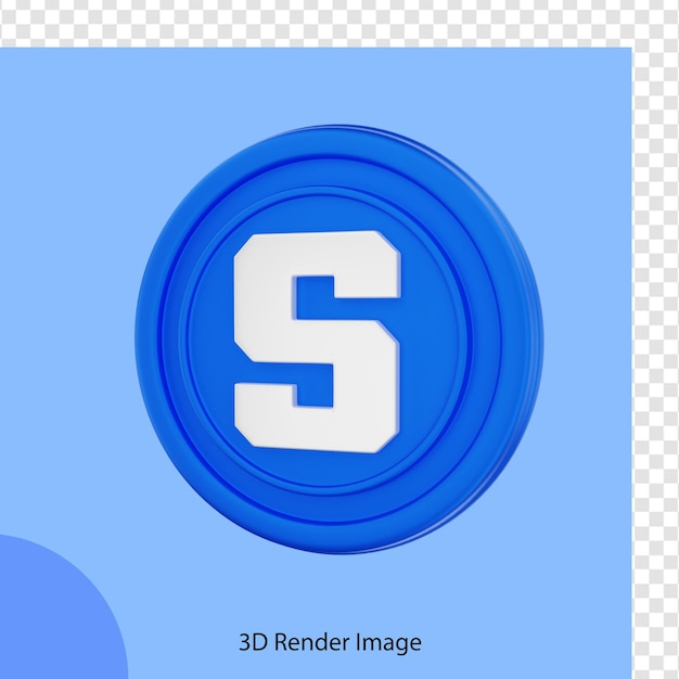 PSD 3d-rendering kryptowährung sandbox-münze