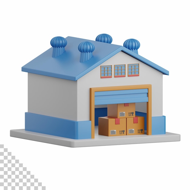 3D-Rendering-Lager isoliert nützlich für E-Commerce-Shopping und Business-Online-Design
