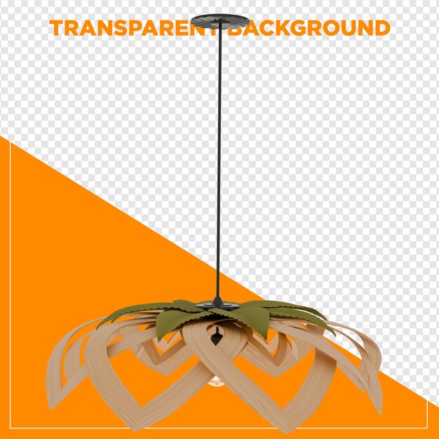 3d rendering lampadario pendente soffitto luce con sfondo trasparente
