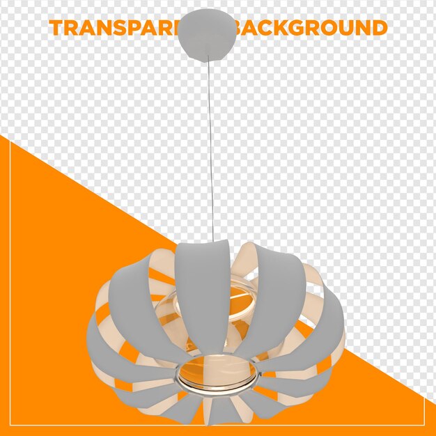 3d rendering lampadario pendente soffitto luce con sfondo trasparente