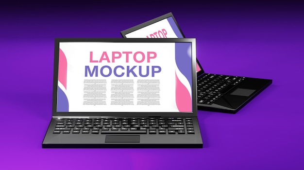 3D-Rendering-Laptop-Modell