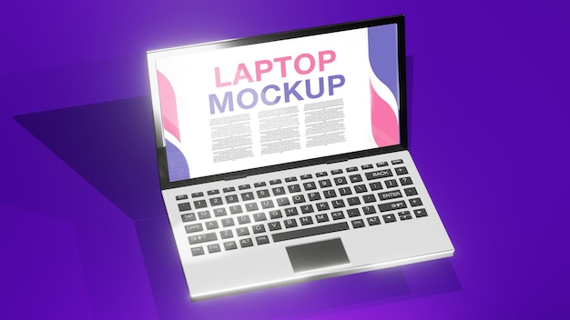 3D-Rendering-Laptop-Modell